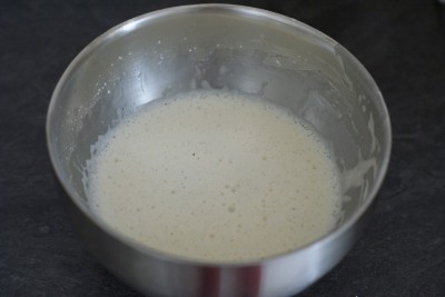 Crème pâtissière en préparation