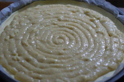 Crème frangipane sur la pâte