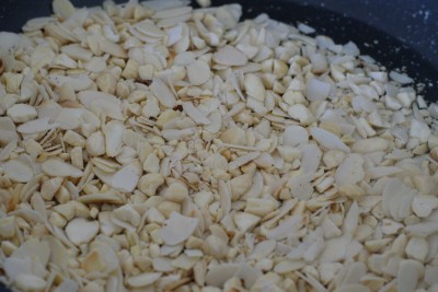 Amandes effilées et mixées