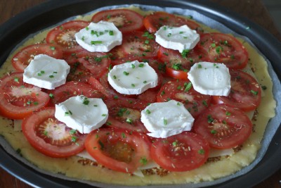 Tarte tomate, moutarde et fromage