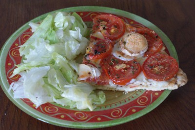 Tarte tomate, moutarde et fromage