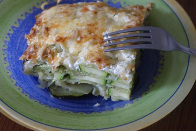 Gratin de ravioles aux courgettes